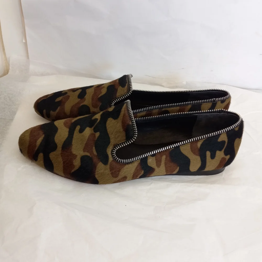 VERONICA BEARD Camo calf hair womens Loafers size 9.5 - Picture 5 of 12